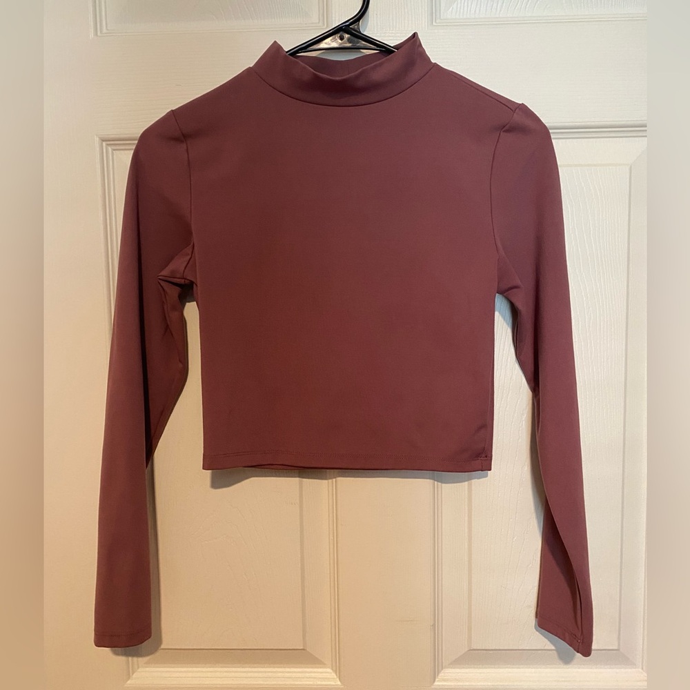 Wild Fable Long Sleeve Mock Neck Top - Dusty Rose